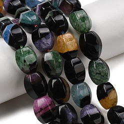 (52) Непрозрачная лаванда Природный агат бисер нитей, окрашенная и подогревом, граненые, овальные, разноцветные, 12.5~14x11.5~12x11.5~12 мм, отверстие : 1.8 мм, около 30 шт / нитка, 15.94'' (40.5 см)