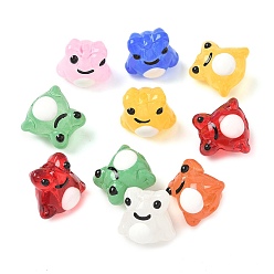 (52) Непрозрачная лаванда Лягушка украшения дома, прозрачные стеклянные эмалевые витринные украшения, разноцветные, 15x16x13 мм, отверстие : 1.6 мм