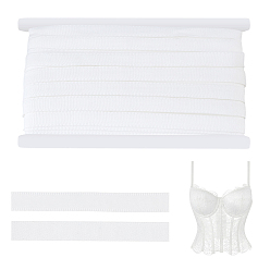 Белый Однотонные ажурные поликоттоновые ленты, аксессуары для одежды, белые, 1/2 дюйм (12 мм), около 21.87 ярдов (20 м) / пачка