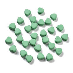 Зеленый лайм Непрозрачные акриловые бусины, умирающий, сердце, зеленый лайм, 7x7x4 мм, отверстие : 1.6 мм, Около 3200 шт / 500 г