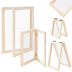 Цвет Древесины 4шт. 4 стили сосновая сетчатая рама, прямоугольные, деревесиные, 130~340x100~250x22~23 мм, 1 шт / стиль