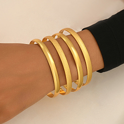 Золотой 4шт элегантный набор браслетов из цинкового сплава для женщин, идеально подходит для любого случая, золотые, внутренний диаметр: 2-3/8 дюйм (6 см)