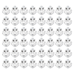 Antique Silver 50Pcs Tibetan Style Alloy European Large Hole Beads, Cadmium Free & Lead Free, Anchor, Antique Silver, 13x11x7mm, Hole: 4.5mm