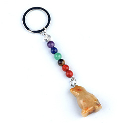 Топаз Нефрит Брелок с топазом и нефритом, с кварцевым резонатором, аметист, ляпис, авантюрин, красный агат, красная яшма, Брод, 11 см