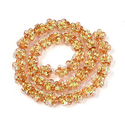 Перу Нити из фольги в технике лэмпворк, цветок, Перу, 10.5~11x11~12x8~9 мм, отверстие : 1~1.2 мм, около 40 шт / нитка, 16.54~16.73'' (42~42.5 см)