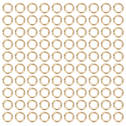 Echt 24 k vergoldet 600Stk 304 offene Sprungringe aus Edelstahl, echt 24 k vergoldet, 18 Messgerät, 6x1 mm, Innendurchmesser: 4 mm