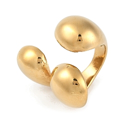 Золотой 304 палец кольца из нержавеющей стали, нерегулярность очарование широкие полосы кольца, ионное покрытие (ip), золотые, 31 мм, регулируемый