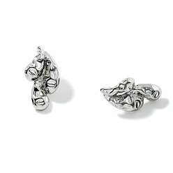 Серебро Серьги-гвоздики из нержавеющей стали в виде капель, серебряные, 29x16 мм