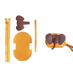 Золотистый Набор для кошелька-молнии в виде слона своими руками, включая материалы для сумок из коровьей кожи, золотые, 130x90 мм