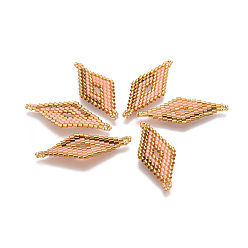 Разноцветный Японский бисер miyuki & toho ручной работы ссылки, Ткацкий станок, ромб, красочный, 40.5x16~16.5x2 мм, отверстие : 2 мм