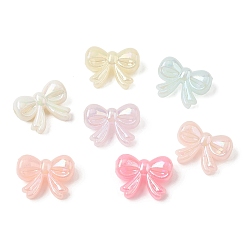 (52) Непрозрачная лаванда Непрозрачные акриловые бусины с УФ-покрытием, бантом, с покрытием AB цвета, разноцветные, 15x20x8 мм, отверстие : 3 мм, Около 605 шт / 500 г