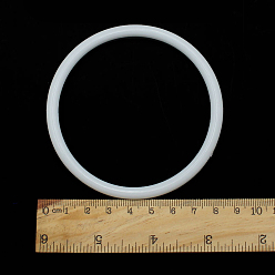 Белый Полипропиленовые обручи, макраме кольцо, для рукоделия и тканой сетки / полотна с перьями, круглые, белые, 85x5.5 мм
