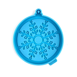 Snowflake DIY Christmas Pendant Silicone Molds, Resin Casting Molds, for UV Resin, Epoxy Resin Jewelry Making, Snowflake, 118x105x10mm