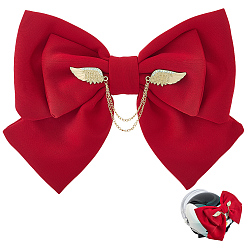 Красный Бантом из полиэстера, с железной цепью, для украшения шлема мотоцикла автомобиля, красные, 200x275x34 мм