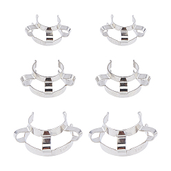 Stainless Steel Color Carbon Steel Clips, Stainless Steel Color, 33x39.5x17.5mm, 4pcs/bag