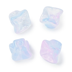 лаванда Прозрачная аэрозольная краска стеклянные шарики, цветок, лаванда, 10.5x10.5x10.5 мм, отверстие : 1.6 мм