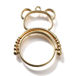 Light Gold Подвесные подвески из сплава, для diy уф смолы, эпоксидная смола, без кадмия, без никеля и без свинца, медведь, золотой свет, 35x26x3.5 мм, отверстие : 1.5 мм