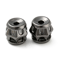 Черный Цвет Металла Экологичные латунные бусины, без кадмия и без свинца, колонка, металлический черный , 7.5x7x8 мм, отверстие : 1.8 мм