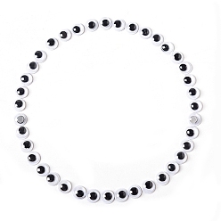 Черный Черный и белый пластик покачиваться гугли глаза кабошоны, поделки скрапбукинга ремесел Игрушка аксессуары с этикеткой пластификатор на спине, чёрные, 6x3 мм, 100 шт / пакет