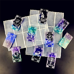 White DIY Silicone Tarot Cards Molds, Resin Casting Molds, For UV Resin, Epoxy Resin Craft Making, White, 247~260x175~197x7~8mm, 2pcs/set