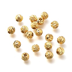 Настоящее золото 18K Латунные бусины, долговечный, спираль круглый, без никеля , реальный 18 k позолоченный, 5.5 мм, отверстие : 1.8 мм