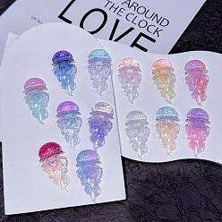 Jellyfish Кабошоны из прозрачной смолы, светящиеся в океане, светится в темноте, медуза, 50x24x12 мм