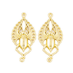 Настоящее золото 18K Подвески из латуни с покрытием для стойки, ссылки на насекомых, без кадмия и без свинца, долговечный, реальный 18 k позолоченный, 29.5x13.5x2.5 мм, отверстие : 1.2 мм