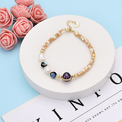 Настоящее золото 14K Браслеты из натуральных ракушек, пресноводного жемчуга и ракушек, с латунной фурнитурой , реальный 14 k позолоченный, 3 дюйм (7.5 см)