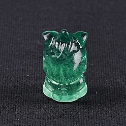 Флюорит Резные статуэтки единорога из натурального флюорита, статуи для украшения рабочего стола для домашнего офиса, 20x35 мм