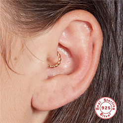 Золотой Кольцо-крутилка 925 серьги из стерлингового серебра для хряща, кольца для носа, золотые, внутренний диаметр: 8 мм, штифты : 1.2 мм