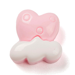 Сердце Непрозрачные кабошоны из смолы, ювелирная фурнитура для плетения бижутерий, розовые, сердце, 12x11x6 мм