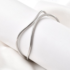 Нержавеющая Сталь Цвет 304 женские браслеты-манжеты из нержавеющей стали, цвет нержавеющей стали, внутренний диаметр: 2-1/2x2 дюйм (6.3x5.2 см)