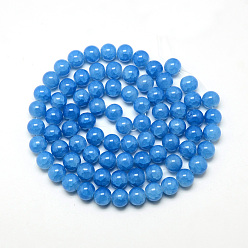 Dodger Blue Baking Painted Crackle Glass Bead Strands, Round, Dodger Blue, 4mm, Hole: 1.1~1.3mm, about 200pcs/strand, 31.4 inch