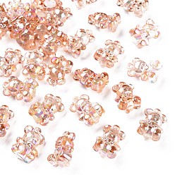 Bois Solide Pendentifs acryliques transparents , de couleur plaquée ab , ours, burlywood, 20x13.5x10.5mm, Trou: 1.4mm, environ400 pcs / 500 g