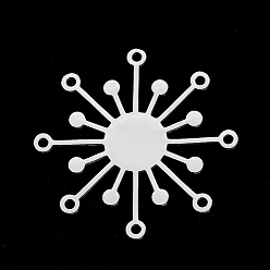 Нержавеющая Сталь Цвет Устойчив к потускнению 201 компоненты люстры из нержавеющей стали ссылки, лазерная резка, цветок, цвет нержавеющей стали, 37x37x1 мм, отверстие : 1.8 мм