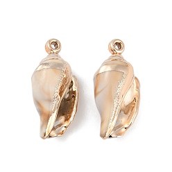 Сэнди Коричневый Покрытие акриловые подвески, с имитацией оболочки, формы раковины, песчаный коричневый, 32x15x12 мм, отверстие : 1.7 мм