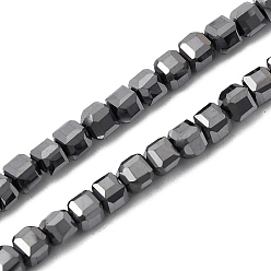Терагерцовый камень Синтетические терагерцовые бусины из камня, граненые настольные бусины в форме куба, 4x4x4 мм, отверстие : 0.7 мм, около 98 шт / нитка, 15.51'' (39.4 см)