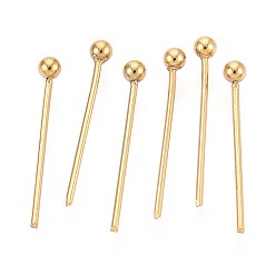 Настоящее золото 18K 304 наконечники из нержавеющей стали, ионное покрытие (ip), реальный 18 k позолоченный, 15 мм, Руководитель: 2 mm