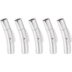 Нержавеющая Сталь Цвет Штыковые застежками из нержавеющей стали, поделки изготовления ювелирных изделий, колонка, цвет нержавеющей стали, 304 мм, отверстие : 28x5.5x7 мм, 4sets / коробка