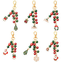 (52) Непрозрачная лаванда 6 шт. рождественские украшения из эмалевого сплава, с застежками из стекла и сплава, разнообразные, разноцветные, 96~107 мм