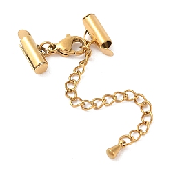 Золотой 304 удлинитель бордюрной цепи из нержавеющей стали, с карабин-лобстерами , золотые, 39 мм