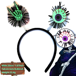 Eye Светящаяся пластиковая лента для волос на тему Хэллоуина, Светящаяся в темноте повязка для волос для вечеринки, глаз, 225x200 мм