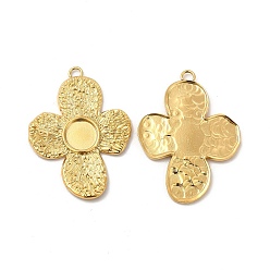 Настоящее золото 18K Ионное покрытие (ip) 304 подвеска из нержавеющей стали с кабошоном, крестик, реальный 18 k позолоченный, лоток : 8.5 мм, 36x26.5x2 мм, отверстие : 2 мм