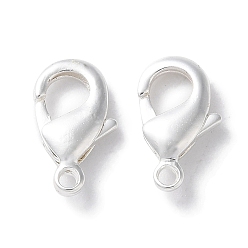 Серебро Стойки обшивки латунь когтя омара застежками, долговечный, без свинца и без кадмия, серебряные, 12x7x2.8 мм, отверстие : 1.4 мм