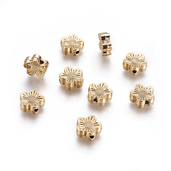 Golden Alloy Beads, Long-Lasting Plated, Flower, Golden, 8x8.5x3mm, Hole: 1.2mm