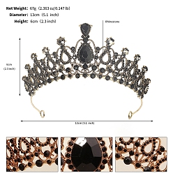 Реактивный Самолет Обручи для волос из сплава со стразами для женщин и девочек, черный свадебный венец, струя, 135~140 мм