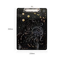 Other Animal Acrylic Clipboards, Standard Clip Hardboard, for Classroom & Office Use, Black, 350x220mm