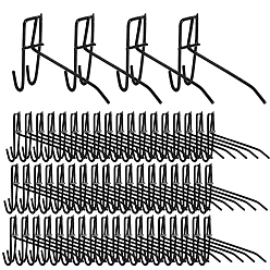 Черный 60шт. железная вешалка, настенный крючок для одежды, для шляпы шарф сумка для хранения ванной, чёрные, 102~110x33~35x70~72 мм