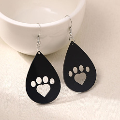 Teardrop Acrylic Dangle Earrings for Women, Platinum, Teardrop, 68x30mm