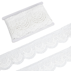 Белый 5ярды хлопковой кружевной ленты с цветочным узором, кружевной отделкой, аксессуары для одежды, белые, 4 дюйм (100 мм)